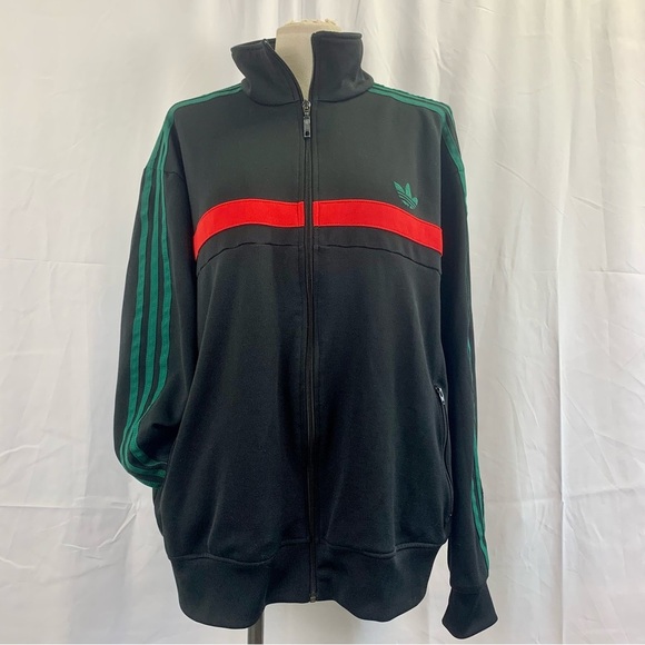 Adidas Black and Green Zip Up Jacket - Picture 2 of 9